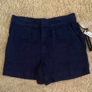 NWT Nicole Miller New York Navy Blue Linen Shorts (M)